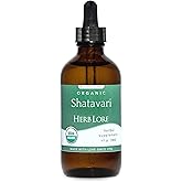 Herb Lore Organic Shatavari Root Extract Tincture - Liquid Shatavari Drops (Asparagus Racemosus) for Lactation and Wellness Support - Alcohol Free (4 fl oz)