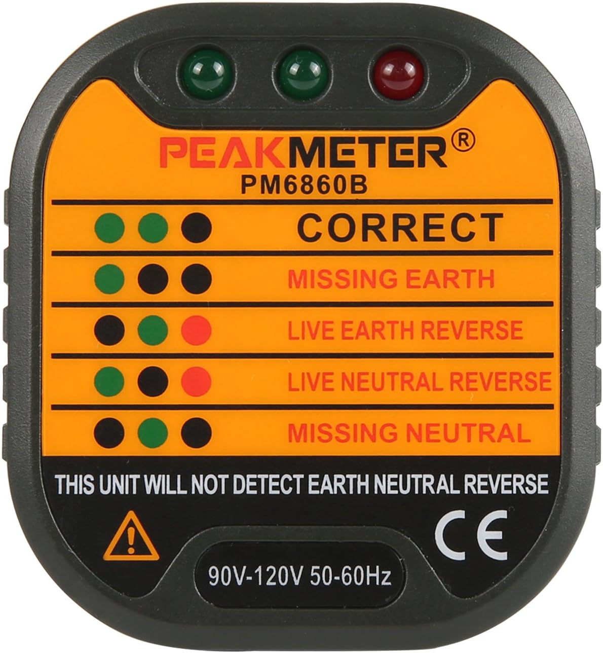 Outlet Tester Janisa PM6860B Power Sockets Automatic Electric Circuit Detector Polarity Checker Voltage Tester Wall Plug Breaker Finder For Correct Wiring Neutral Live Earth Wire Testing USA 110V