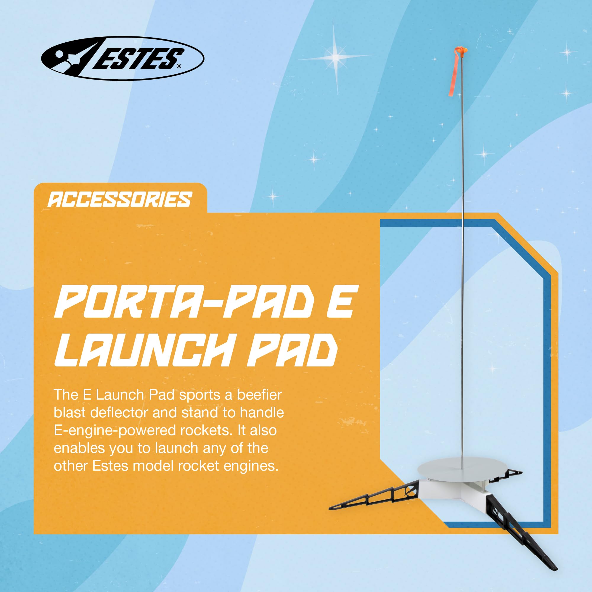 Estes 2238 Portal E Launch Pad, Flying-Rocket-Model Launch Pad, Rocket Model Kit Accessories for Ages 10+