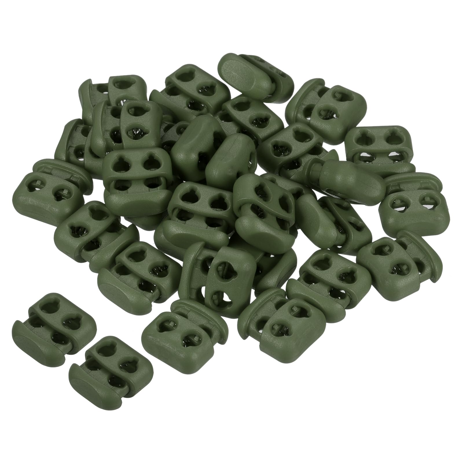 PATIKIL Cord Locks, 30 Pack Oval Spring Toggle Stopper for Drawstring Bag Shoelaces, Dark Green