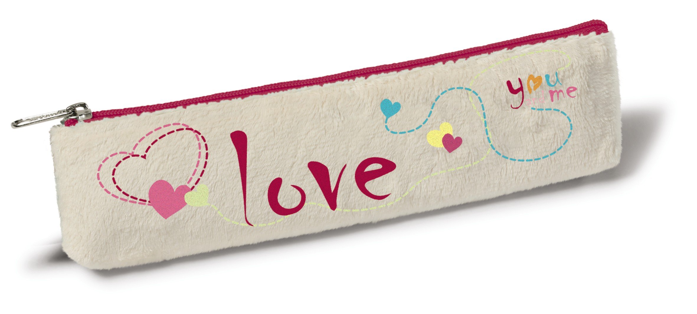 Nici 38594 Love Plush Flat Pencil Case, 19.5 cm x 5 cm