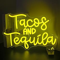 Looklight Tacos and Tequila Neon Sign,Taco Led Neon
