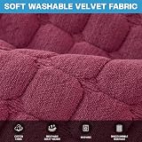 LINGKY Soft Flannel Sofa Covers 1/2/3 Seater Non-Slip Wine Red 70x70cm view 6