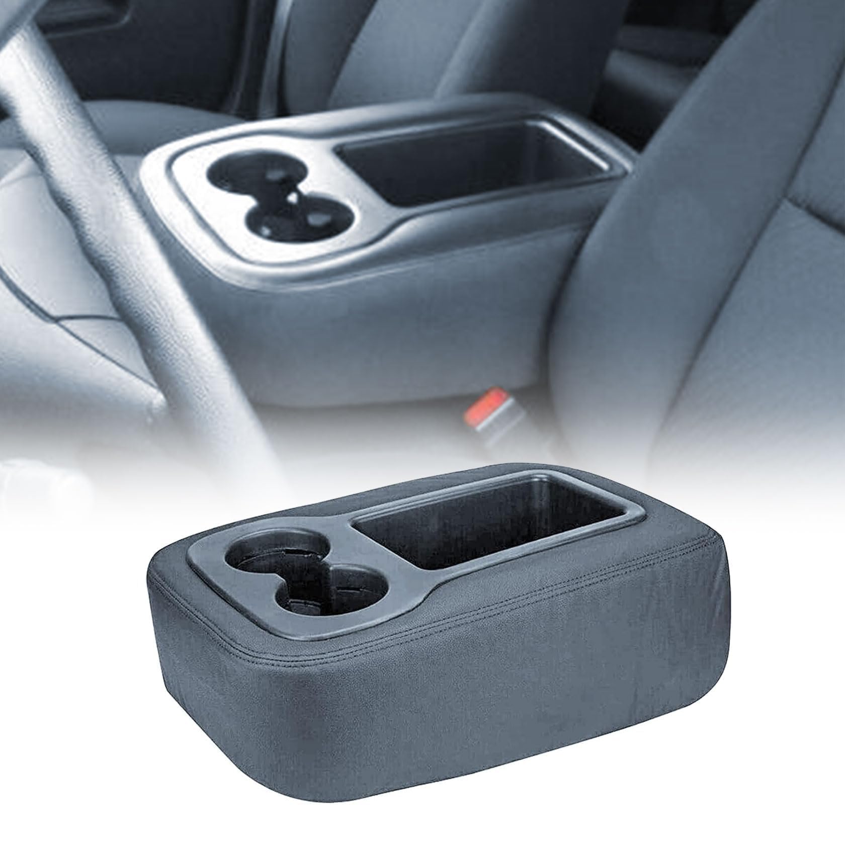 Photo 1 of FZJDSD Dark Gray Jump Seat Armrest Cover Compatible with Chevy Silverado Tahoe Avalanche Suburban GMC Sierra Yukon XL 2007 2008 2009 2010 2011 2012 2013 2014 Center Console Cover with Zipper Design