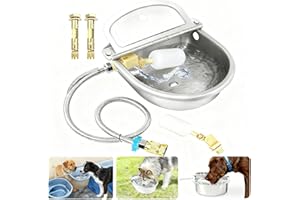 JOOYIFA Automatic Water Bowl Dispenser for Dog Horse Cattle Stainless Steel Waterer Feeder Self Filling Water Trough for Poul
