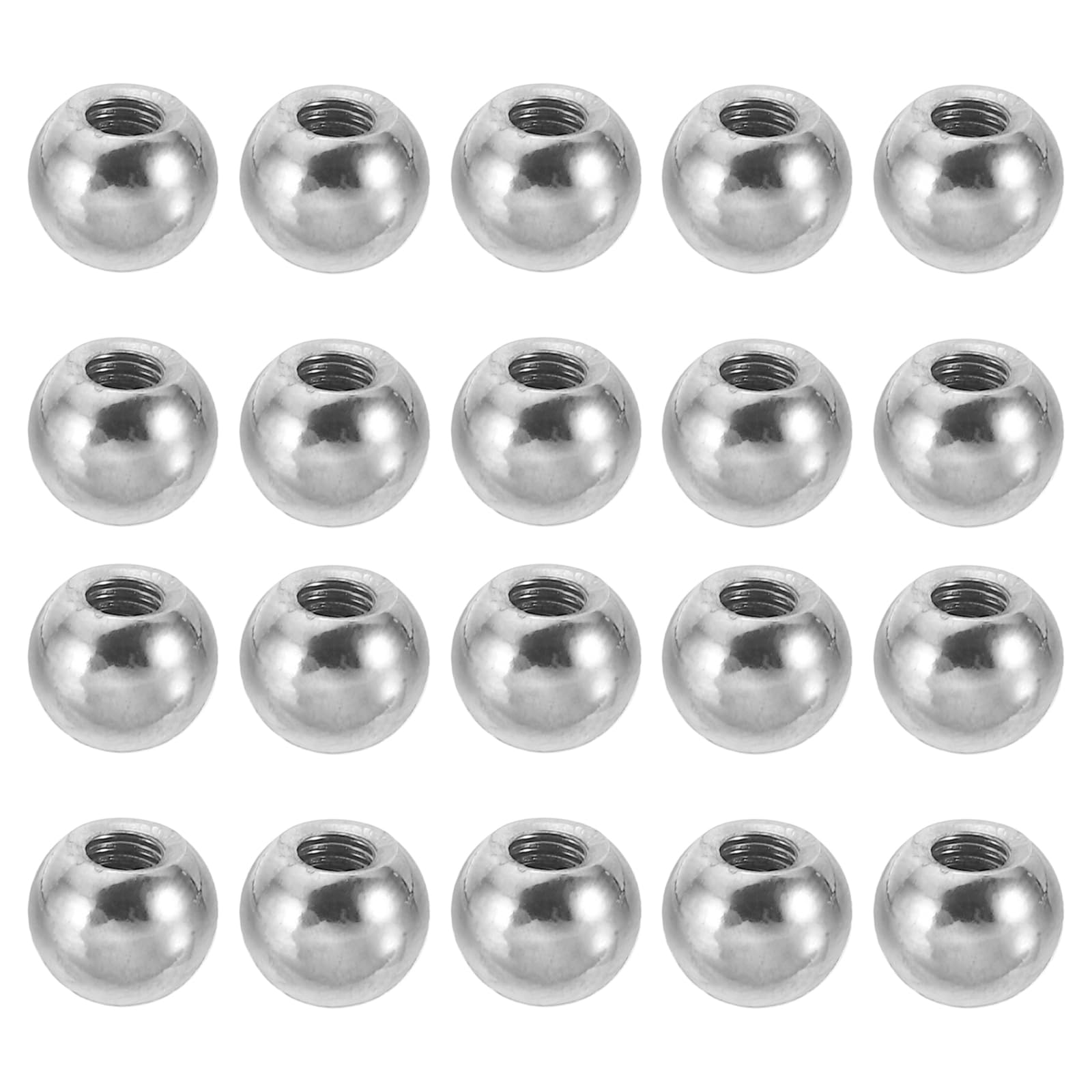 PATIKIL M4 x 9mm Ball Nuts Knob, 30 Pack Steel Drilling Ball Caps Blind Hole Handle Nut Decoration for Furniture Lamp or DIY Project, Silver Tone