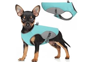 Preferhouse Dog Cooling Vest for Medium Dogs, Dog Cooling Jacket with Mesh and D Ring, Pet Reflective Stripe Jacket for Summer, Blue-M
