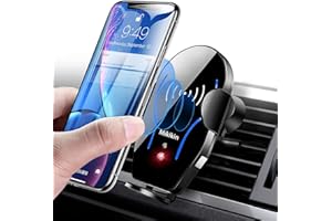 MIKIKIN Wireless Car Charger, Auto-Clamping Car Phone Holder Mount 10W 7.5W Fast Charging Air Vent Car Charger Compatible with iPhone 15 14 13 12 11 Pro Max Mini XR XS X, Samsung Galaxy S24 Ultra S23 S22 S21+