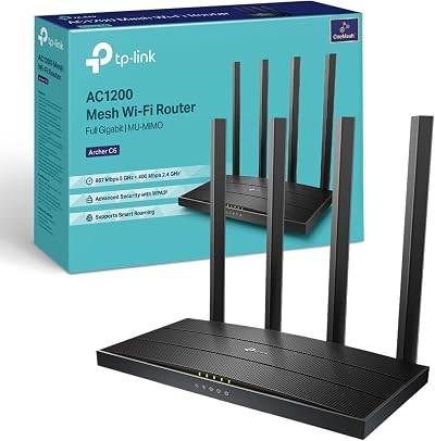 TP-Link Archer C6 Router AC1200 WiFi Dual-Band Gigabit Ethernet VPN Easy Setup