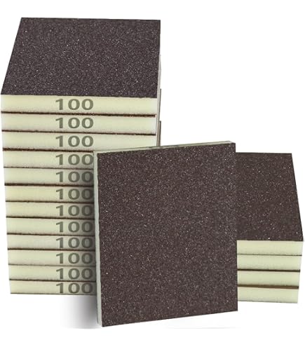 Lot De 6 Éponges Abrasives Douces Grain Fin 100 à 240 - Blocs Ponçage Mousse PU Pour Bois, Placo Et Métal