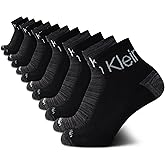 Calvin Klein Mens Quarter Socks - 12 Pack Breathable Soft Cushioned Quarter Cut Athletic Ankle Socks for Men