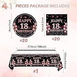 41Pcs 18th Birthday Party Decorations for Girls