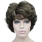 Lydell Women's Short Curly Wavy Wig Synthetic Hair Full Wig 6 inches (8TT124)