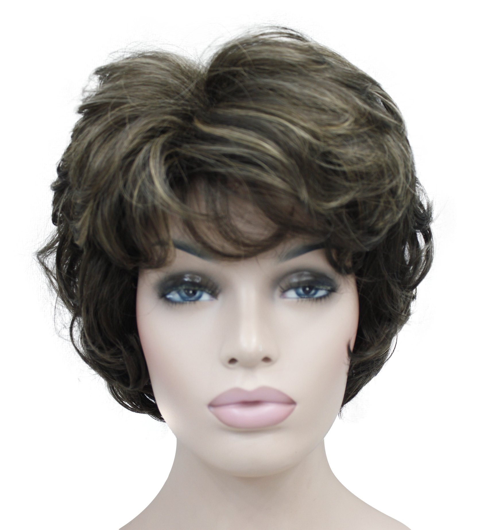 Lydell Women's Short Curly Wavy Wig Synthetic Hair Full Wig 6 inches (#8TT124) โ image 1