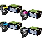 Lexmark 70C1HK0 High Yield Black with 70C10C0, 70C10M0, 70C10Y0 Standard Yield Color Toner Cartridge Set - Lexmark CS410dn