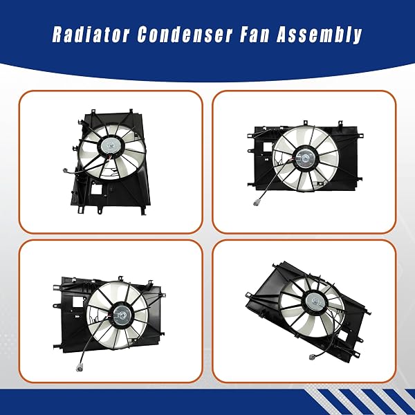 GXYWADY COOLING FAN RADIATOR CONDENSER FAN ASSEMBLY REPLACEMENT FOR TO3115199 1636337130 167110T200 REPLACEMENT FOR COROLLA 1.8L 2020-2022