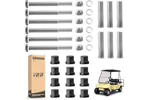 10L0L Golf Cart Front and Rear Leaf Spring Bushing and Sleeve & Screw Kit for Club Car DS Gas&Electric 1981 UP,OEM# 1012303, 1015583