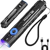 Rechargeable EDC Flashlight 1500 Lumens,Flat Tactical Flashlights with Green Light and U V,Dual-Switches Small Flash Light with Digital Display,Waterproof Light for Home,Outdoor,and Emergency Use