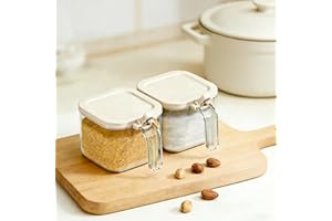 2pc/Kitchen Spice Jars Set with Spoon and Reusable Labels – Airtight, Refillable Glass Containers for Herbs, Spices, Seasonin