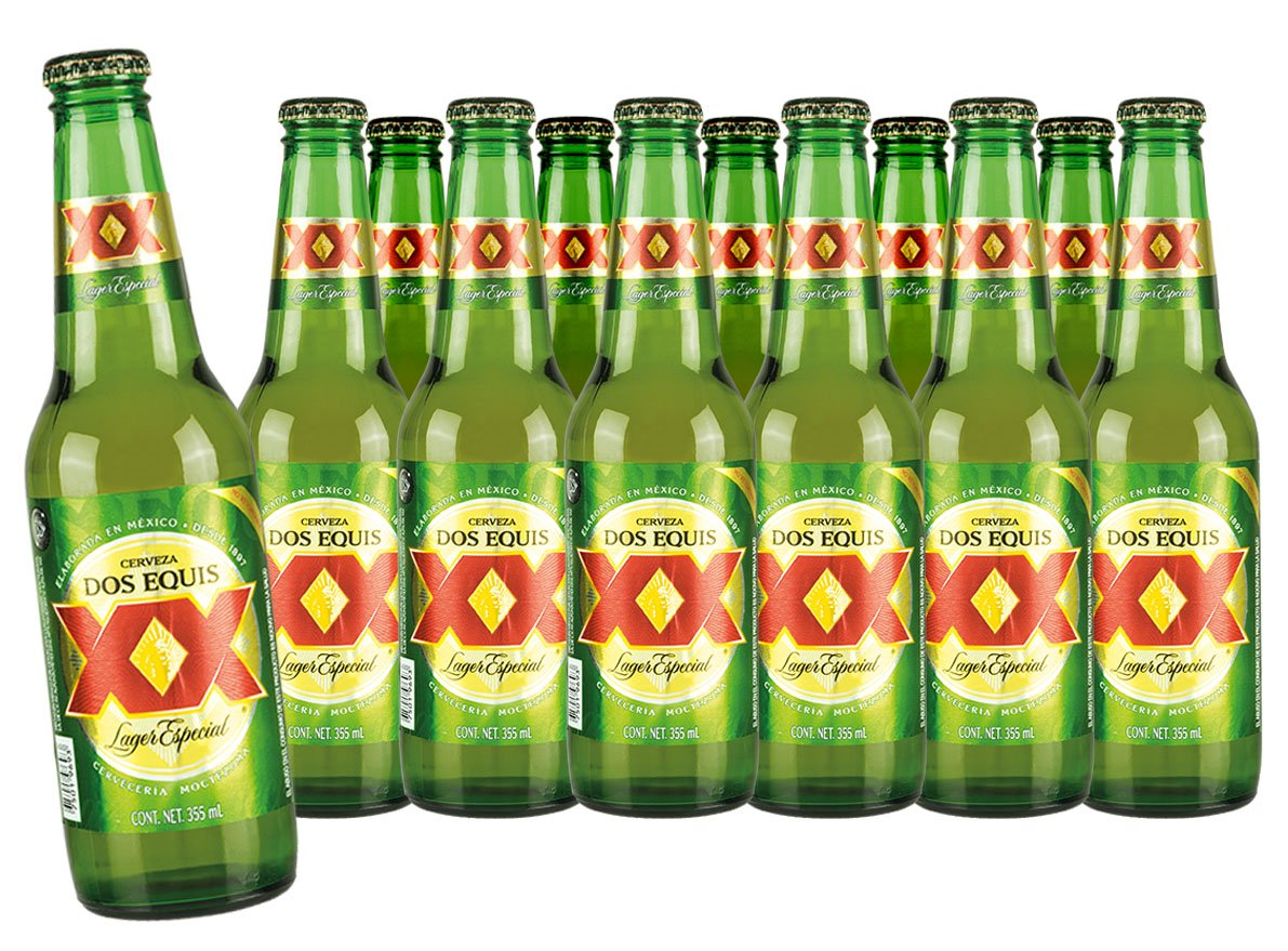 12 X Cerveza Cerveza Dos Equis Xx Bottles Premium Light Beer From Mexico Bottle 355ml - 