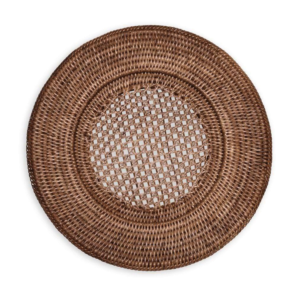 Caspari 13-inch Brown Rattan Table Charger — image 1