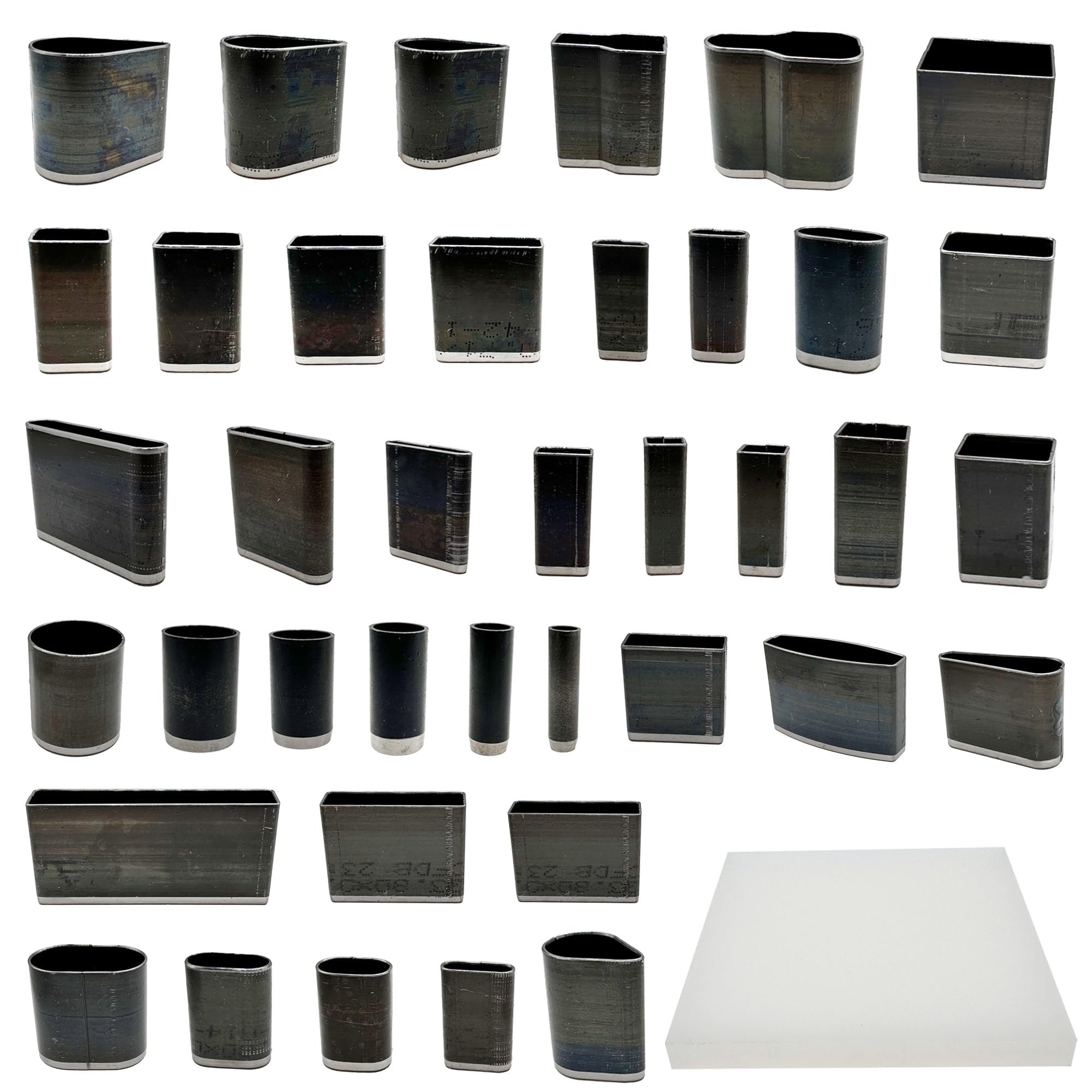 JMZLLRX 40 Pc Hollow Punch Cutter, 39 Pc Leather Hole Punch Tool Kit, Matting Included