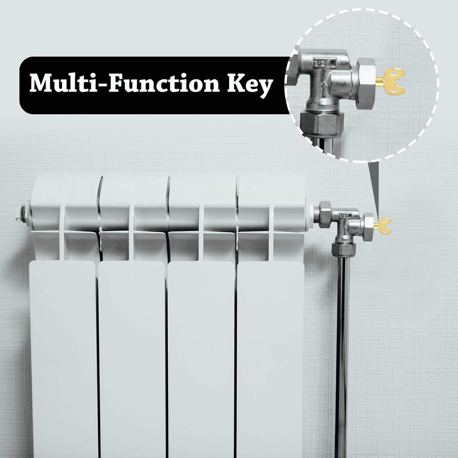Brass Radiator Keys Removable Radiator Key Valve Radiator Bleed Keys for Lock and Open Faucet (6