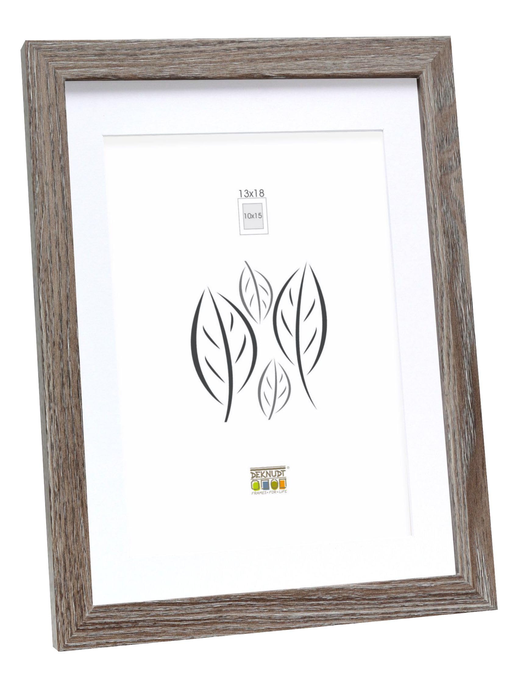 Deknudt Frames S66KH3P1_13.0x18.0 Photo Frames, Wood, Grey, 13 x 18 cm, 10 x 15 cm