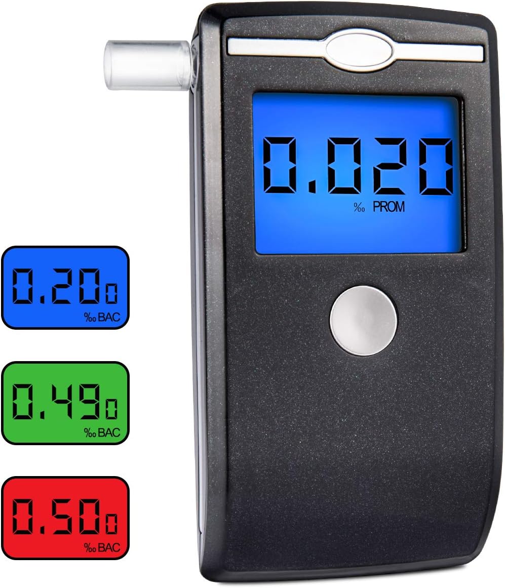 Breathalyzer, [2019 New Version] Portable Alcohol Tester with 5 Mouthpieces