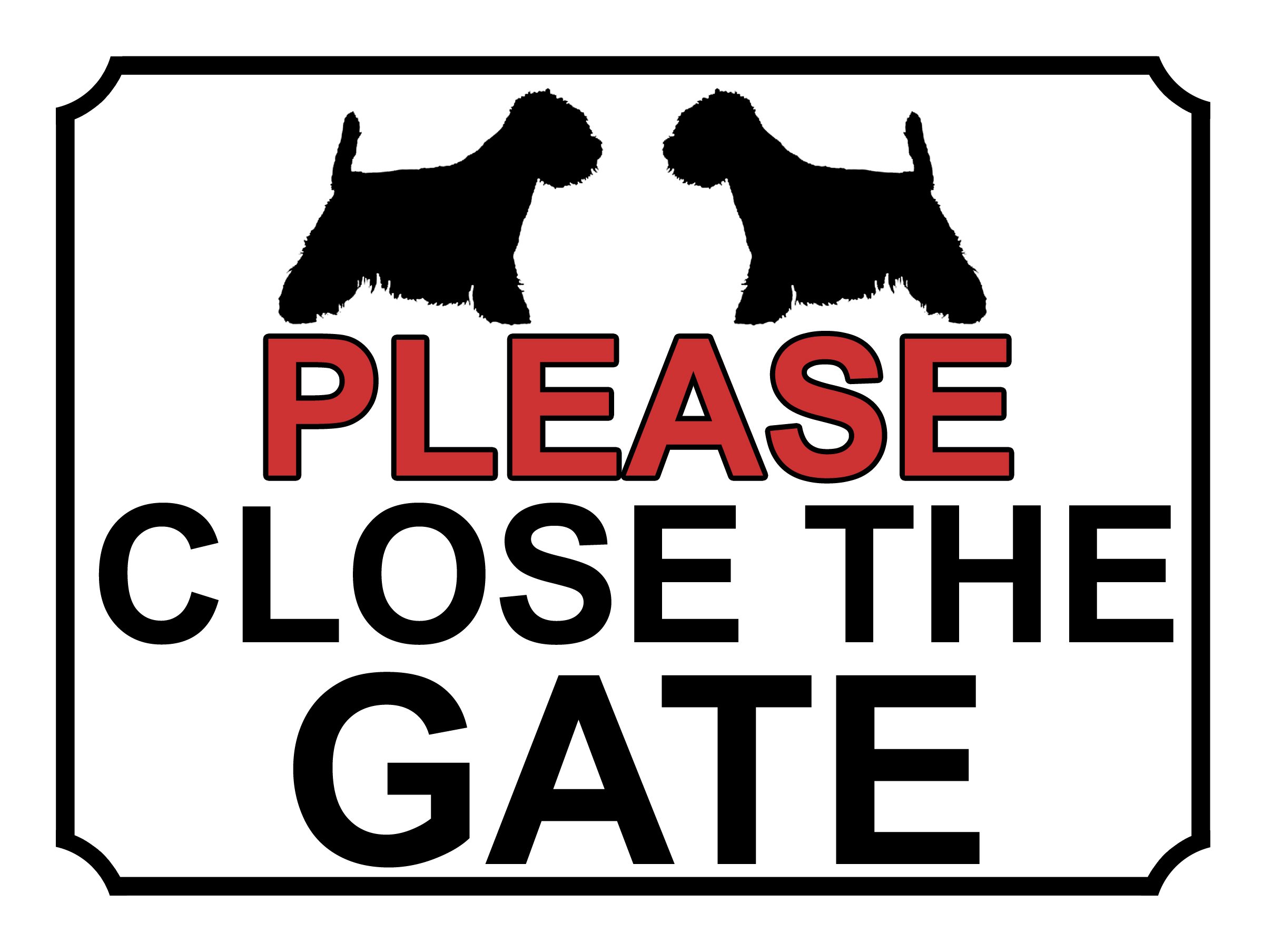SHAWPRINT PLEASE CLOSE THE GATE DOG THEME METAL SIGN 200MM X 150MM (517H1)
