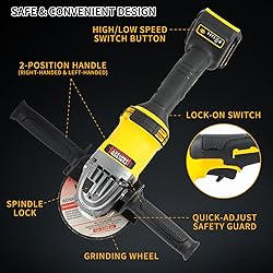 Cordless Angle Grinder Compatible with DeWalt 20V