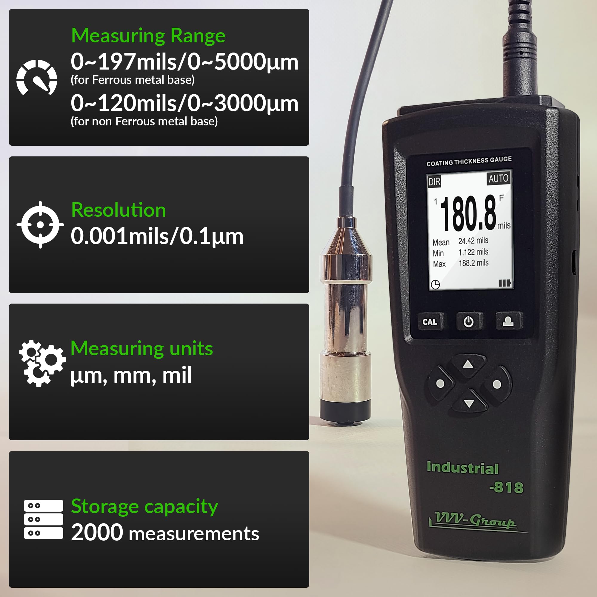 Mua Digital Professional Coating Thickness Gauge Industrial-818 Paint ...