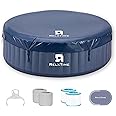 RELXTIME Inflatable Hot Tub, Portable Air Jet Spa Outdoor Heater Blow Up Hottub 4 to 6 Person with 130 Bubble Jets and Built in Heater Pump, Tub Cover, 4 Non-Slip Spa Seat, 2 Filter Cartridge