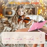 K Kasonic Foldable 2 in 1 Music Stand Pink with Folder Tripod Portable view 3
