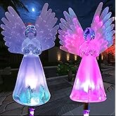 Solar Angel Lights Outdoor Decorative,Memorial Remembrance Gifts for Loved Ones,Multi-Color Changing LED Stake Light for Cemetery Grave Decoration