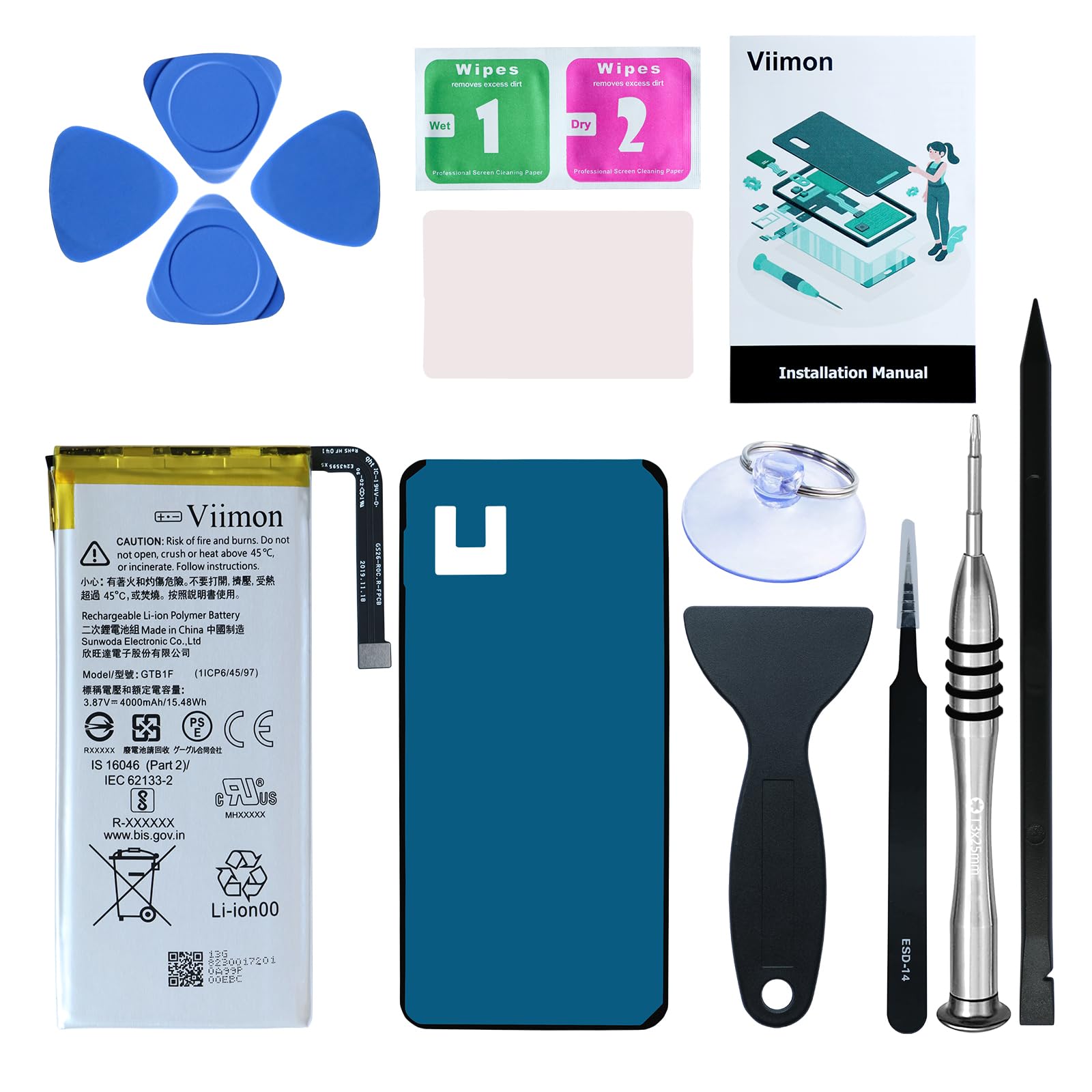 Viimon for Pixel 5 Battery Replacement Kits