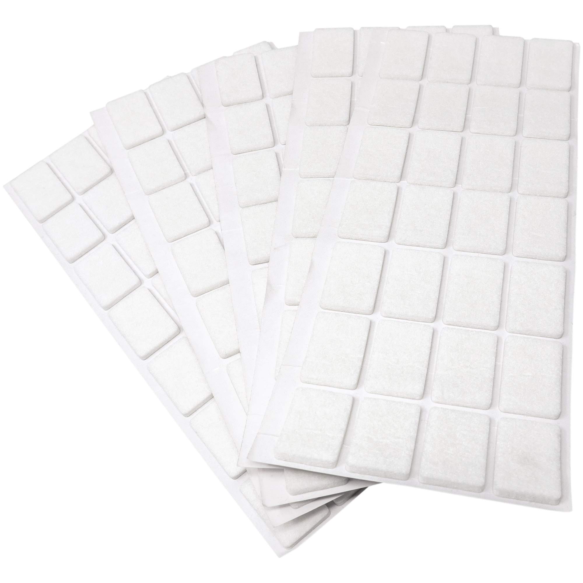 Adsamm® / 140 x self-adhesive felt pads/White / 0.79x1.18'' (20x30 mm) / rectangular / 0.138'' / 3.5 mm thick stick-on furniture felt glides/Furniture & Chair Glides