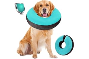 Bilibara Dog Cone Alternative After Surgery, Inflatable Recovery Collar for Dogs & Cats, Adjustable Dog E Collars, Cone for Dogs After Surgery to Stop Licking, Soft Dog Cones for X-Large Dogs, Teal