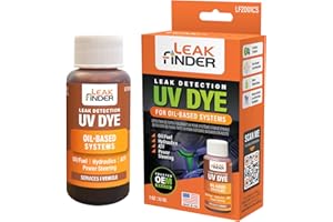 LEAKFINDER LF2001CS Automotive Oil-Based Fluid Leak Detection Dye, Services Auto Oil, Fuel, ATF, Power Steering, 1oz Ultravio