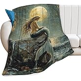 Mermaid Blanket, Rustic Throw Blanket, Mermaid Gifts, Ocean Blankets, Mermaids Stuff Fleece Flannel Plush for Women Men Boys Girls Lovers Adults Soft Bedding for Sofa Bed Office Home Decor 40"X50"