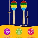 A-Star Wooden Multi Coloured Maracas Pair 22 cm Shaker Educational Rhythm view 3