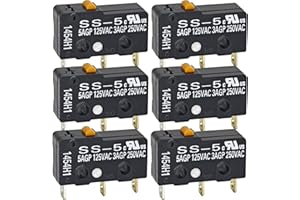 FORMIDEN SS-5 Micro Switch (Pack of 6) – Pin Plunger, SPDT, 5A 125VAC 3A 250VAC SS5 Switch