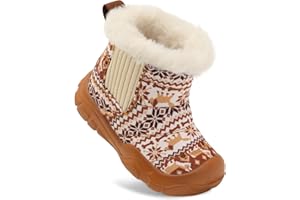 SCURTAIN Baby Boy Girl Winter Shoes Warm Slip On Snow Boots Infant Comfortable Water Resistance Indoor Outdoor Shoes for First Walkers Lightweight Toddler Fur Slippers