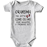 shlrzy Mess with Grandpa Baby Boy Clothes Unisex Funny Baby Bodysuits Girl
