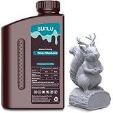 SUNLU Water Washable Resin 1000g, Fast Curing 3D Printer Resin for LCD DLP SLA Resin 3D Printers, 395 to 405nm UV Curing 3D Printing Liquid Photopolymer Resin, Low Shrinkage, High Precision, 1kg, Grey