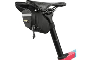 Rhinowalk Small Bike Saddle Bag, 0.4L Under Seat Bicycle Tool Bag, Waterproof Reflective Cycling Seat Pack with Zipper Closur