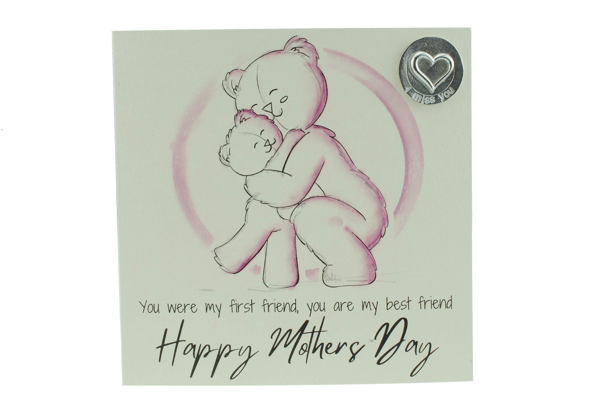 Lovely Mothers Day Card with Adorable Bears Hugging – Includes ‘I Miss You’ Gift Token (gc-mumhugimy)
