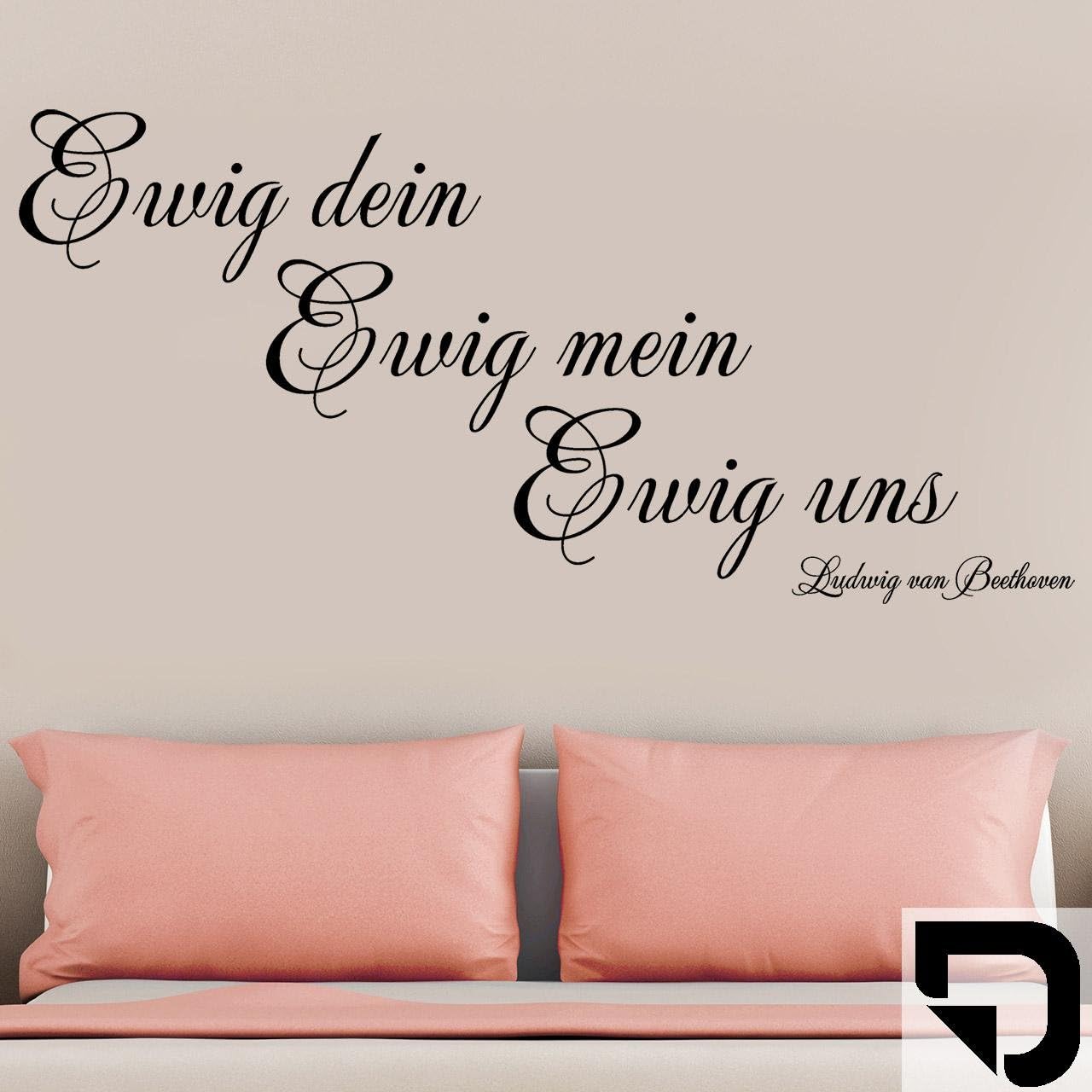 DESIGNSCAPE® Wandtattoo Ewig dein Ewig mein Ewig uns Ludwig van Beethoven Zitat 80 x 38 cm