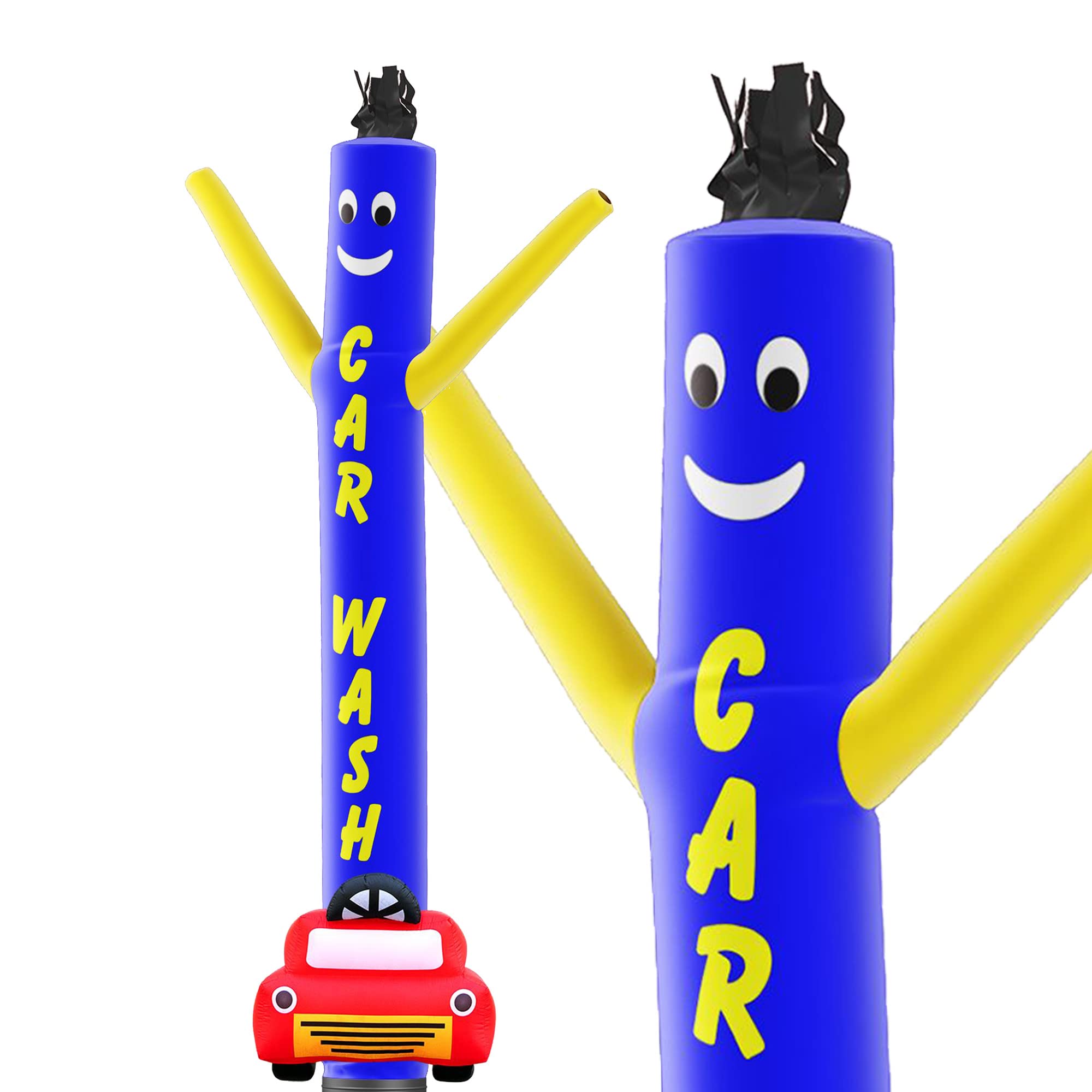 Photo 1 of LookOurWay Air Dancers Inflatable Tube Man Attachment - 10 Feet Tall Wacky Waving Inflatable Dancing Tube Guy for Business Promotion (Blower Not Included) - Car Wash with Car Shape