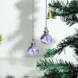 2 Pieces Purple Crystal Ceiling Fan Pull Chain